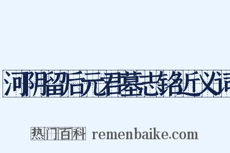 河阴留后元君墓志铭近义词是什么意思的图片